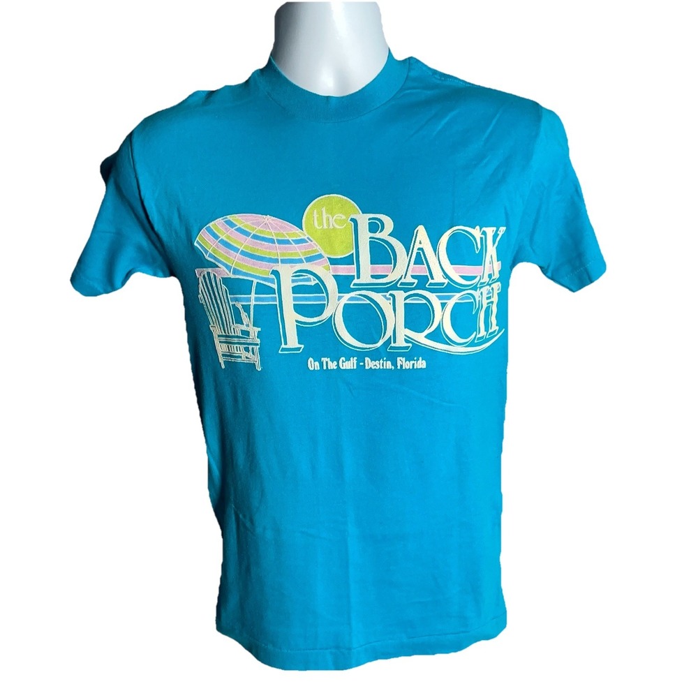 Back Porch Destin Florida Vintage 80s Single Stitch T-Shirt Medium By Signal USA